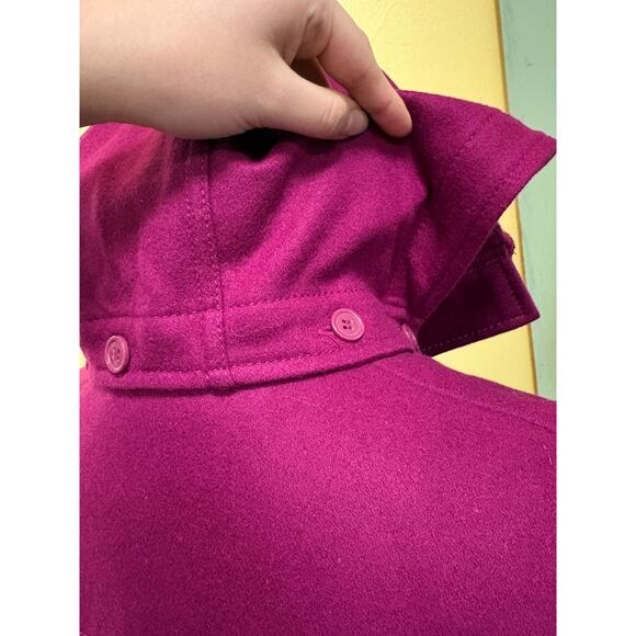 Y2K dELiA*s Peacoat Wool Blend Magenta Zip Up and Toggle Closure Coat Size M - Picture 7 of 11